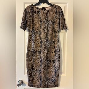 Philosophy Midi Print Black Brown Dress Sz Small✨